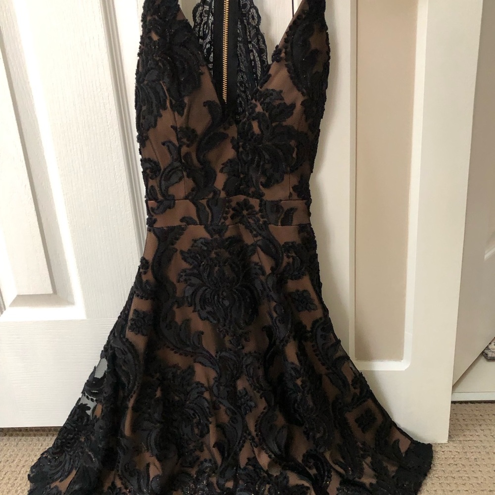 Elegant Black Lace Dress - SOLD
